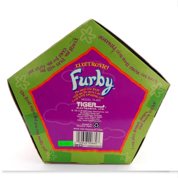 New Gray FURBY 1998 Pink Ears White Belly 70-800 - Picture 6 of 6